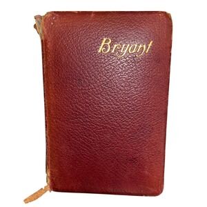 Antique | William Cullen Bryant | Leather Bound Book | Poetry Collection
